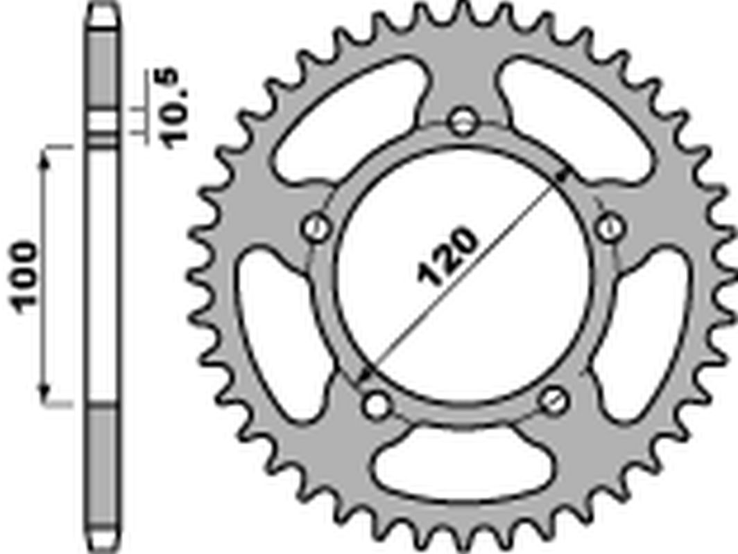 PBR rozeta 4396 46 C45 APRILIA RSV 1000 MILE '98-'08, RSV4 1000 '09-'18, PEGASO 660 '07-'14 (JTR703.46) (ŁAŃC.520) (MADE IN ITALY)